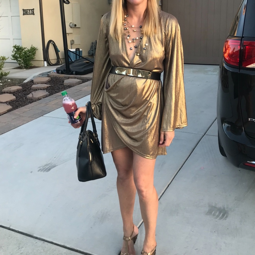 Nasty Gal Wrap Shimmer Dress
